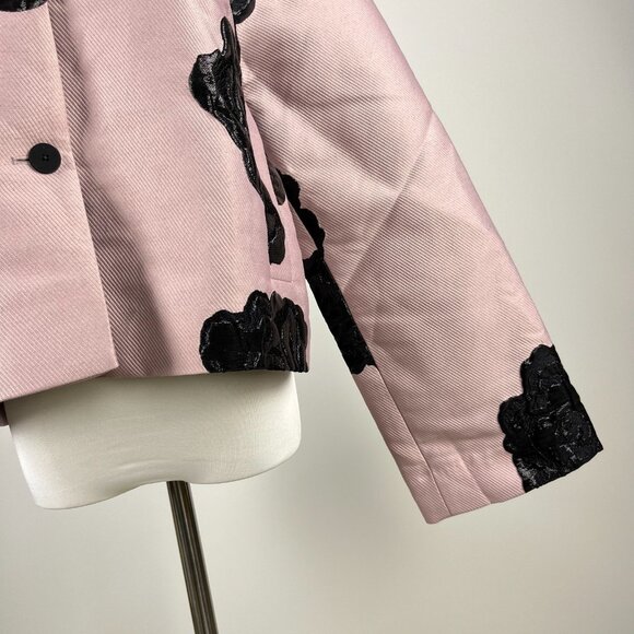 STINE GOYA Blush Pink Blazer with Black Floral Accents - Picture 7 of 16
